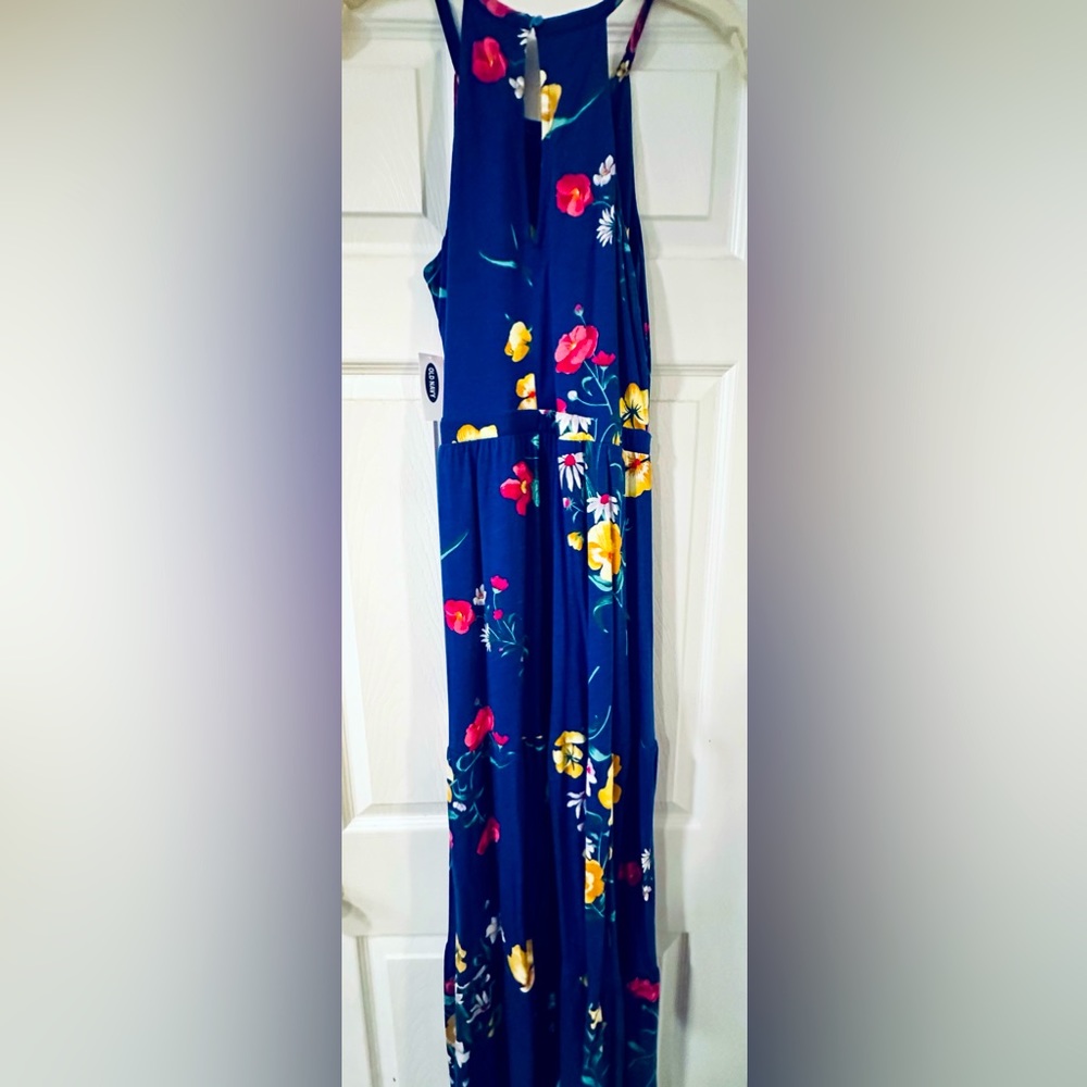 Royal blue floral maxi dress